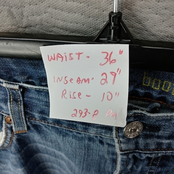 7 for all mankind men's bootcut blue jeans sz 36x29. Rise 10". 293 8pm - Picture 9 of 9